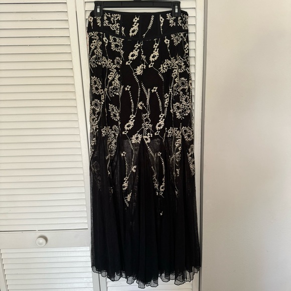 Free People Windswept Black Floral Embroidered Sheer Mesh Maxi - Picture 5 of 9